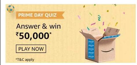 amazon prime day quiz 50000|Amazon Quiz Answers For August 9, 2021: Win Rs..